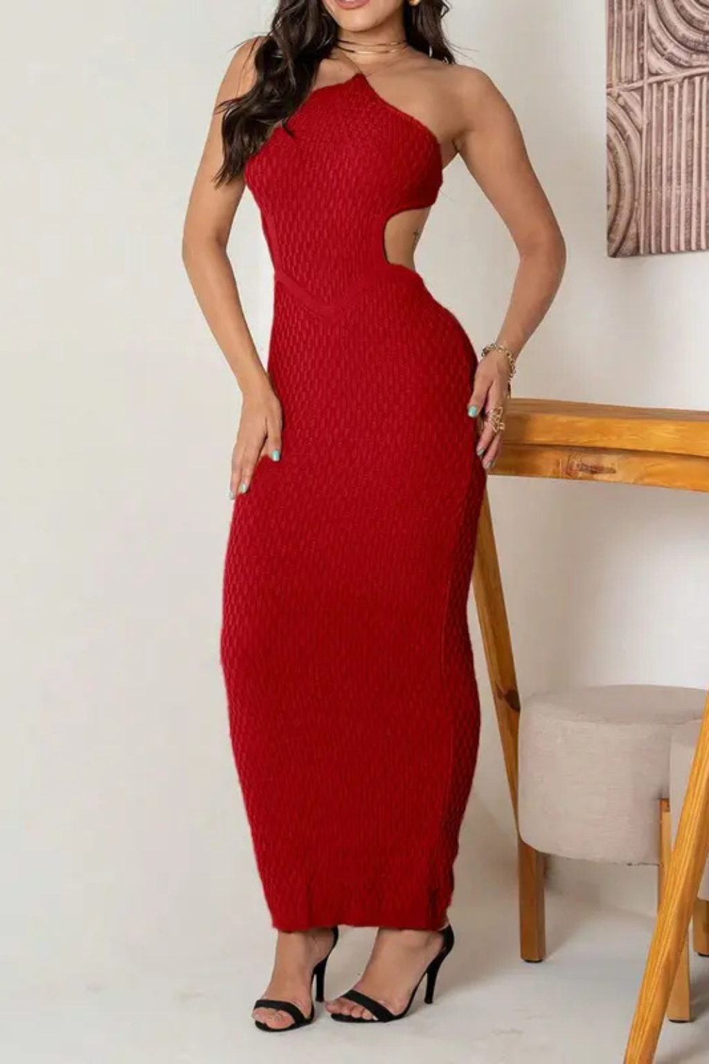 Vestido Vesati Cordao Ascosta Amarra Linha Tricot Modal