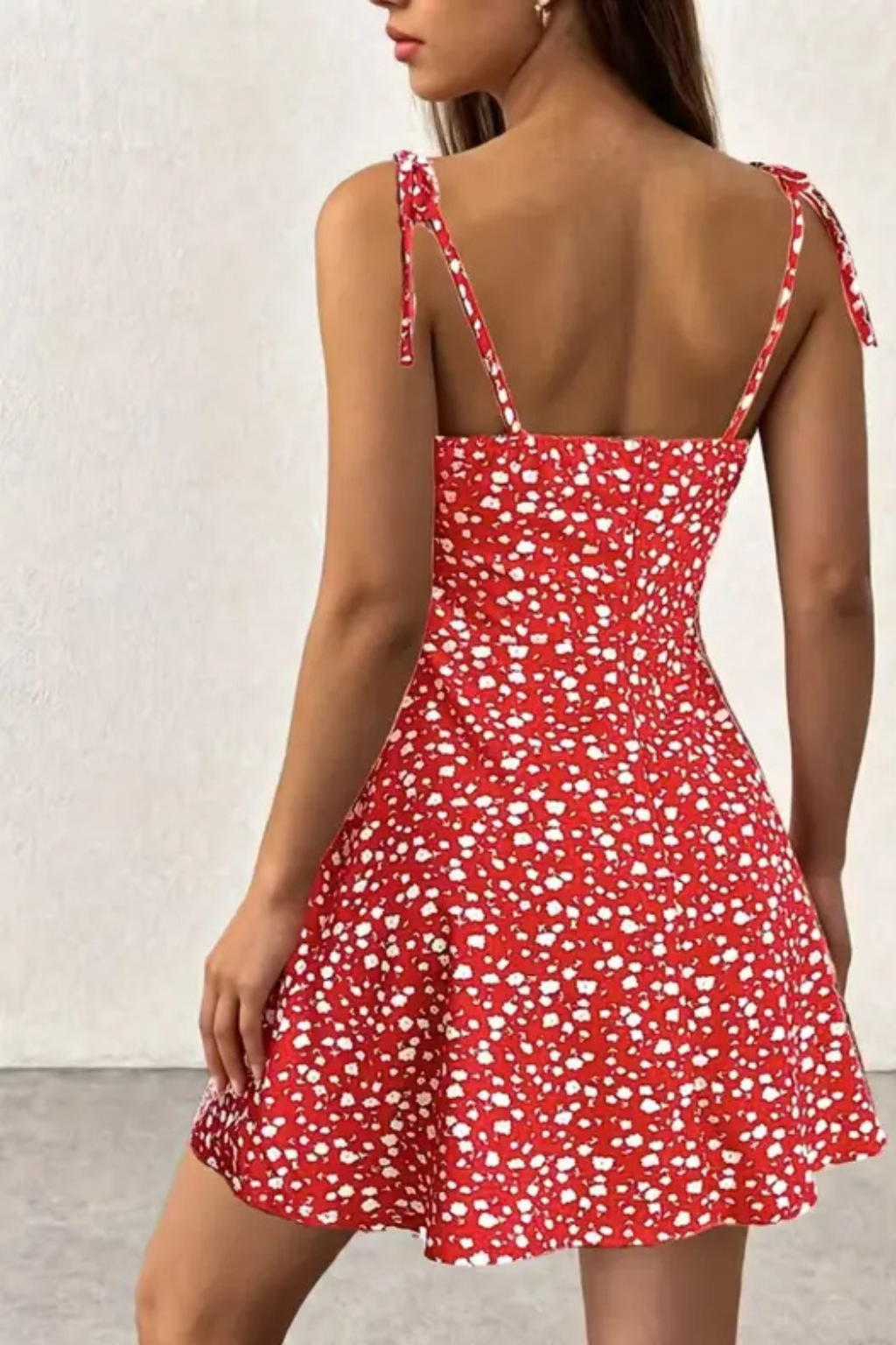 Vestido Tubinho Plissado com Estampa Floral para Roupas de Ano Novo, Modelo Curto para Mulheres
